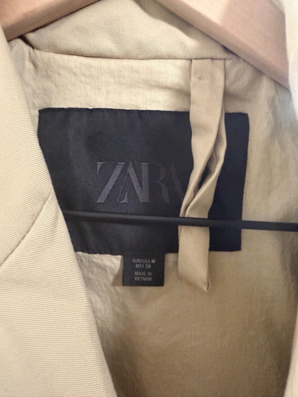 Zara Khaki Beige Short Trench Coat - Picture 2 of 4